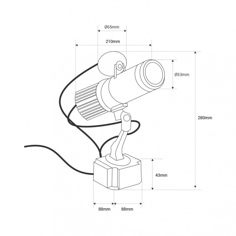 Rotating LED GOBO Projector - 15W - Indoor - 20° Optics - IP20