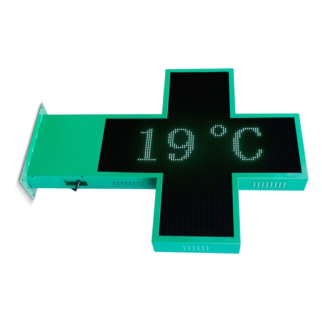Cruz de farmacia LED monocolor verde programable P10 320x160mm