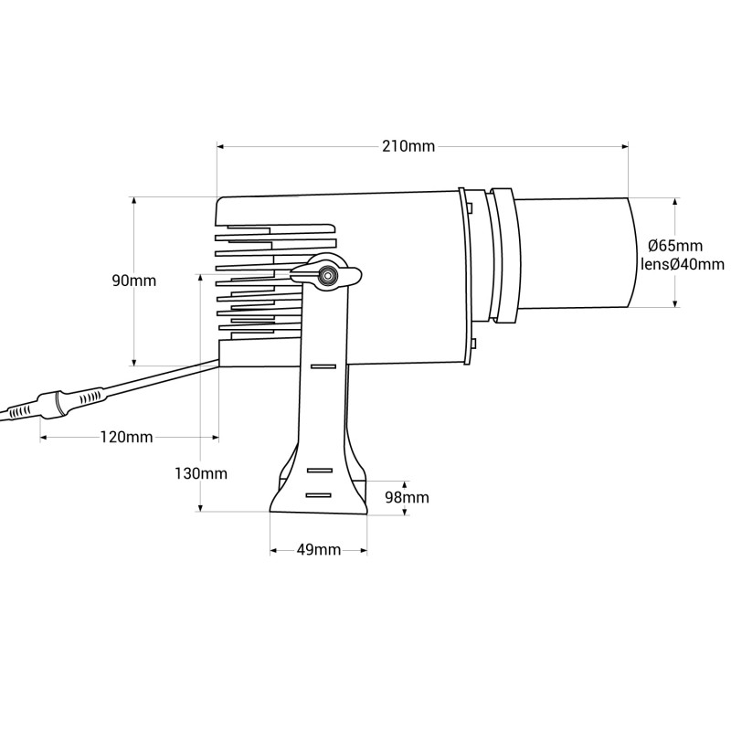 LED GOBO projector 20W outdoor rotating - Optics 20° - IP65