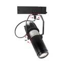 3-phase track GOBO LED Projector - 20W - Optics 20° - IP20