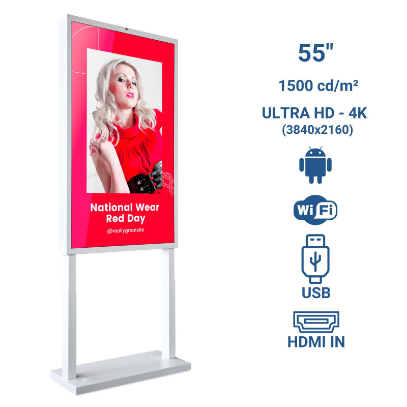 4K UHD LCD Display for display windows - 55" - Android - Indoor