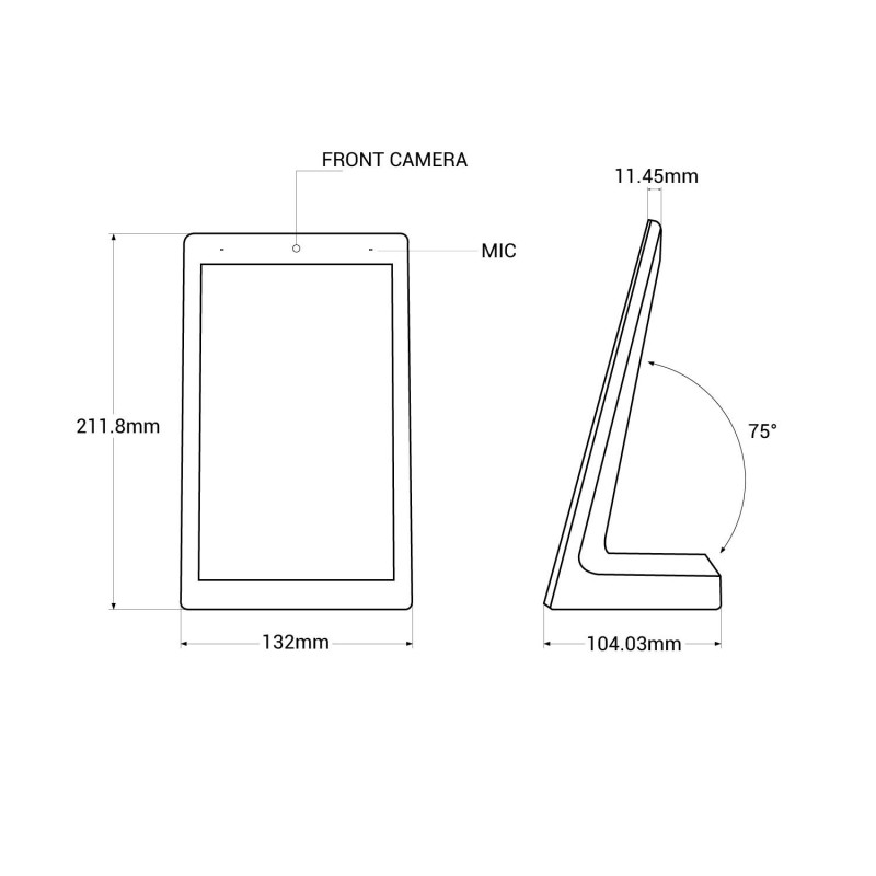 LCD tabletop AD display with camera - 8" - Touch - Android 10