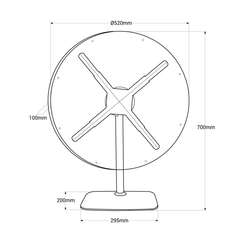 Tabletop 3D hologram fan - Ø 52cm - 72W