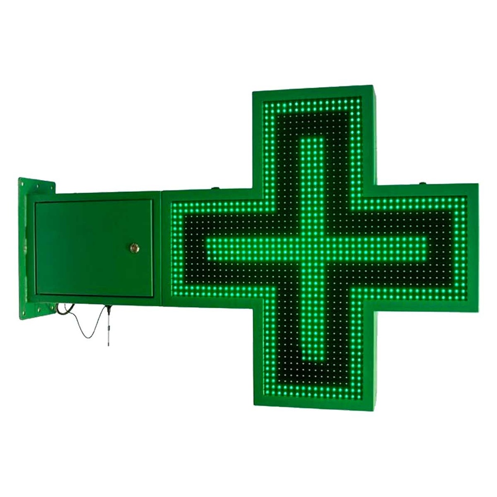 Cruz de farmácia LED unicolor verde programável P16 - Exterior