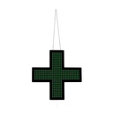 Croix de pharmacie LED monochrome verte - 60x60cm - Simple face - IP20