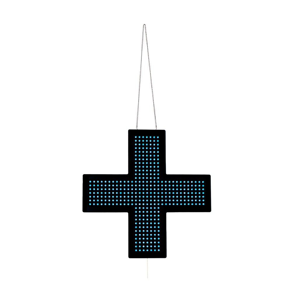 Cruz de veterinária LED unicolor azul - 60x60cm - Uma face - IP20