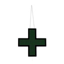 Croix de pharmacie LED monochrome verte - 60x60cm - Simple face - IP20