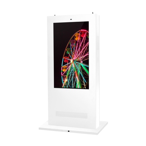 Digital Signage Outdoor Werbung Touch-Infostele 55" Android Weiß